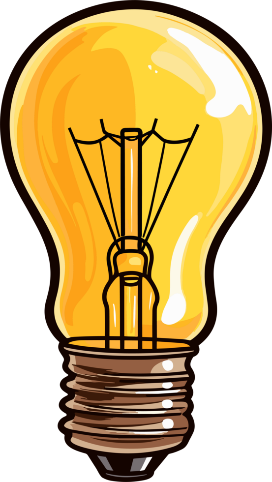 AI generated Light bulb clipart design illustration png