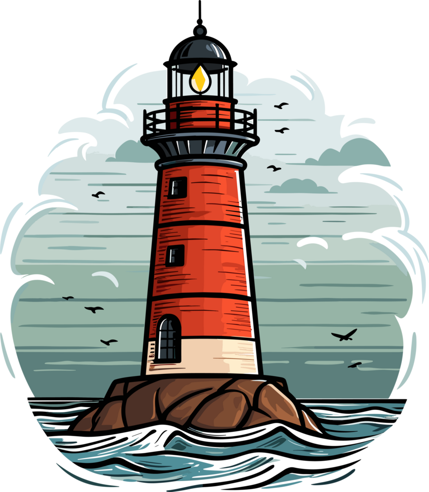 AI generated Lighthouse clipart design illustration png