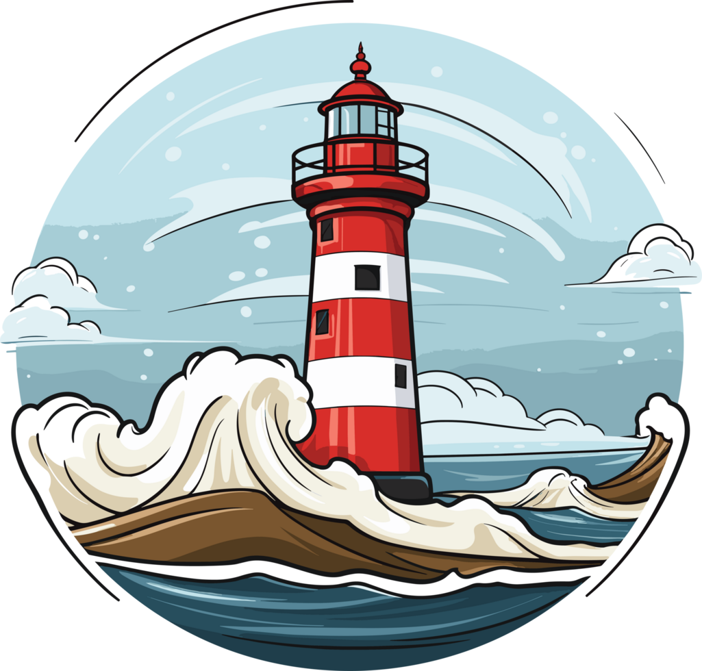 ai généré phare clipart conception illustration png