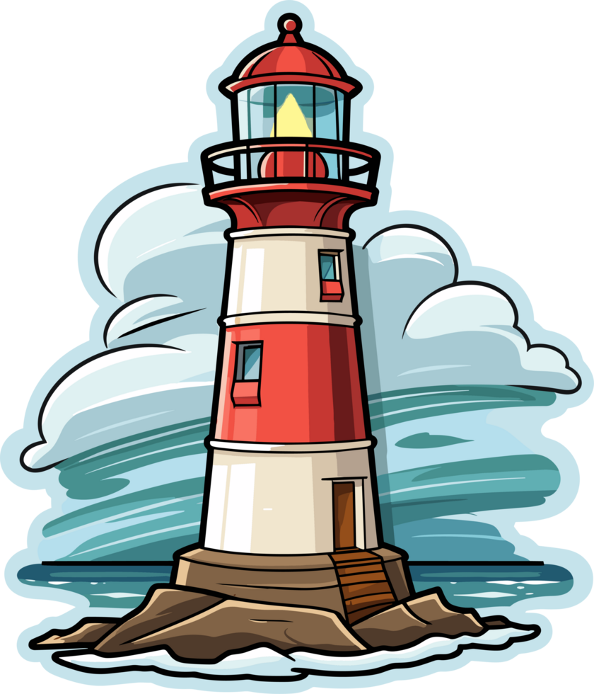 AI generated Lighthouse clipart design illustration png