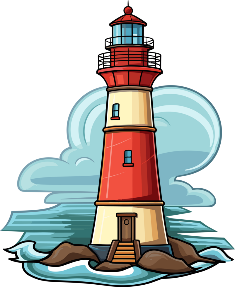 AI generated Lighthouse clipart design illustration png