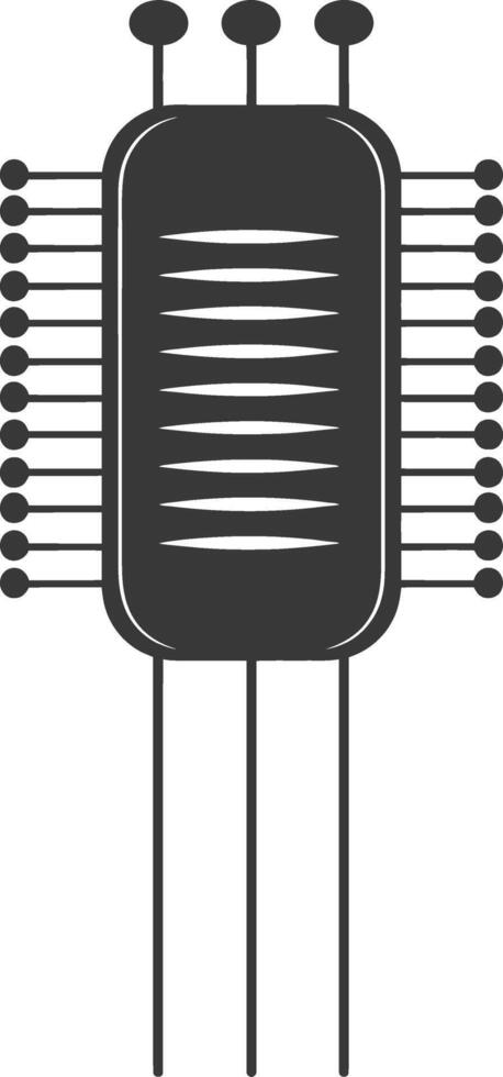 ai generado silueta resistor soltero electrónico componente negro color solamente vector