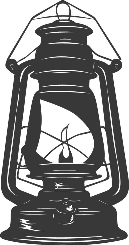 AI generated Silhouette old unique lantern black color only vector