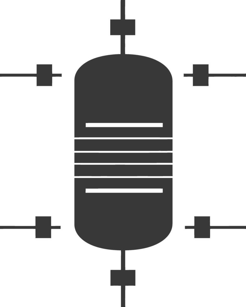 AI generated Silhouette resistor single electronic component black color only vector