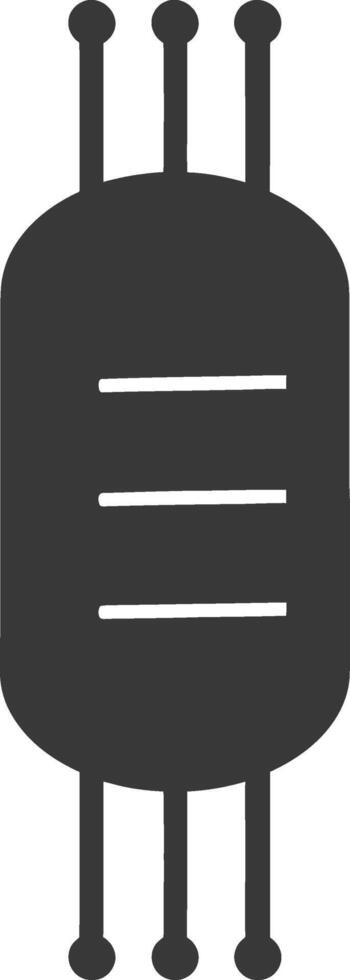 AI generated Silhouette resistor single electronic component black color only vector