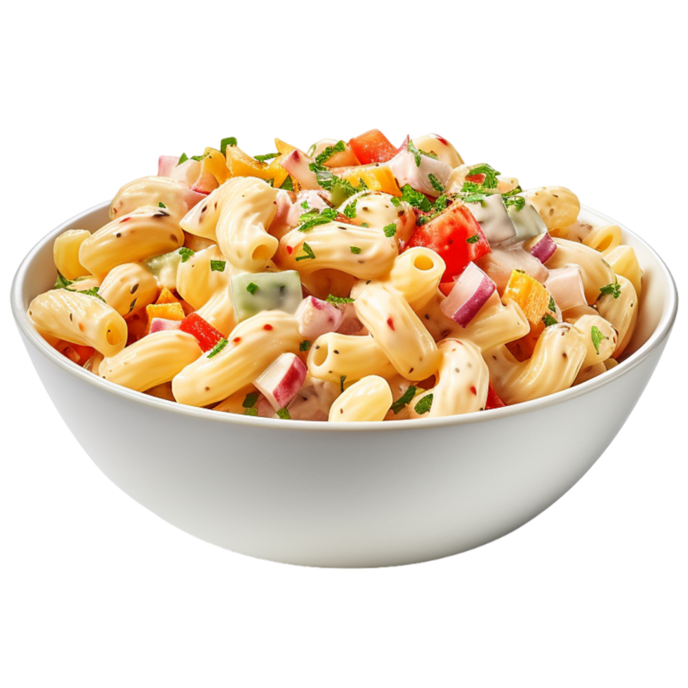AI generated Sweet macaroni in bowl isolated on transparent background png