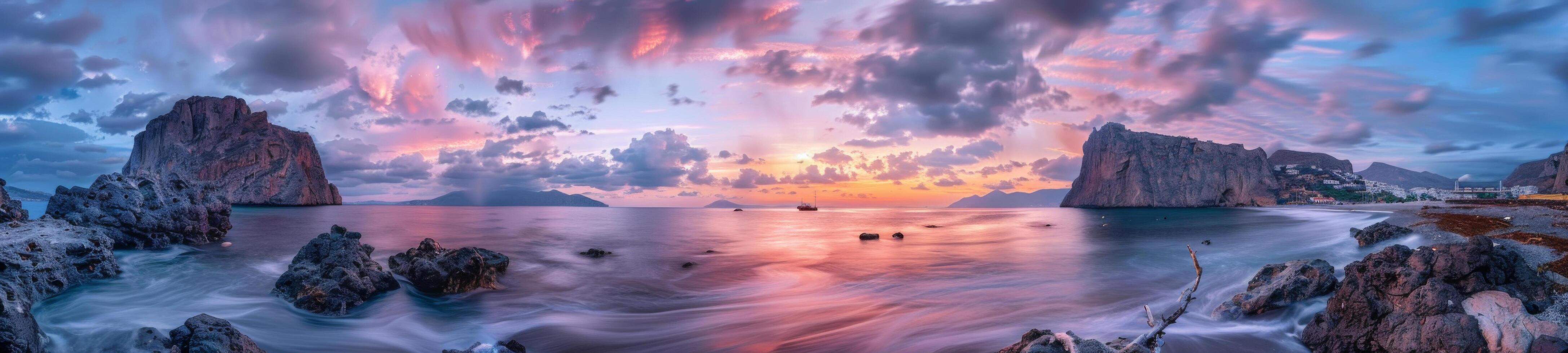 AI generated sea view in long exposure photo