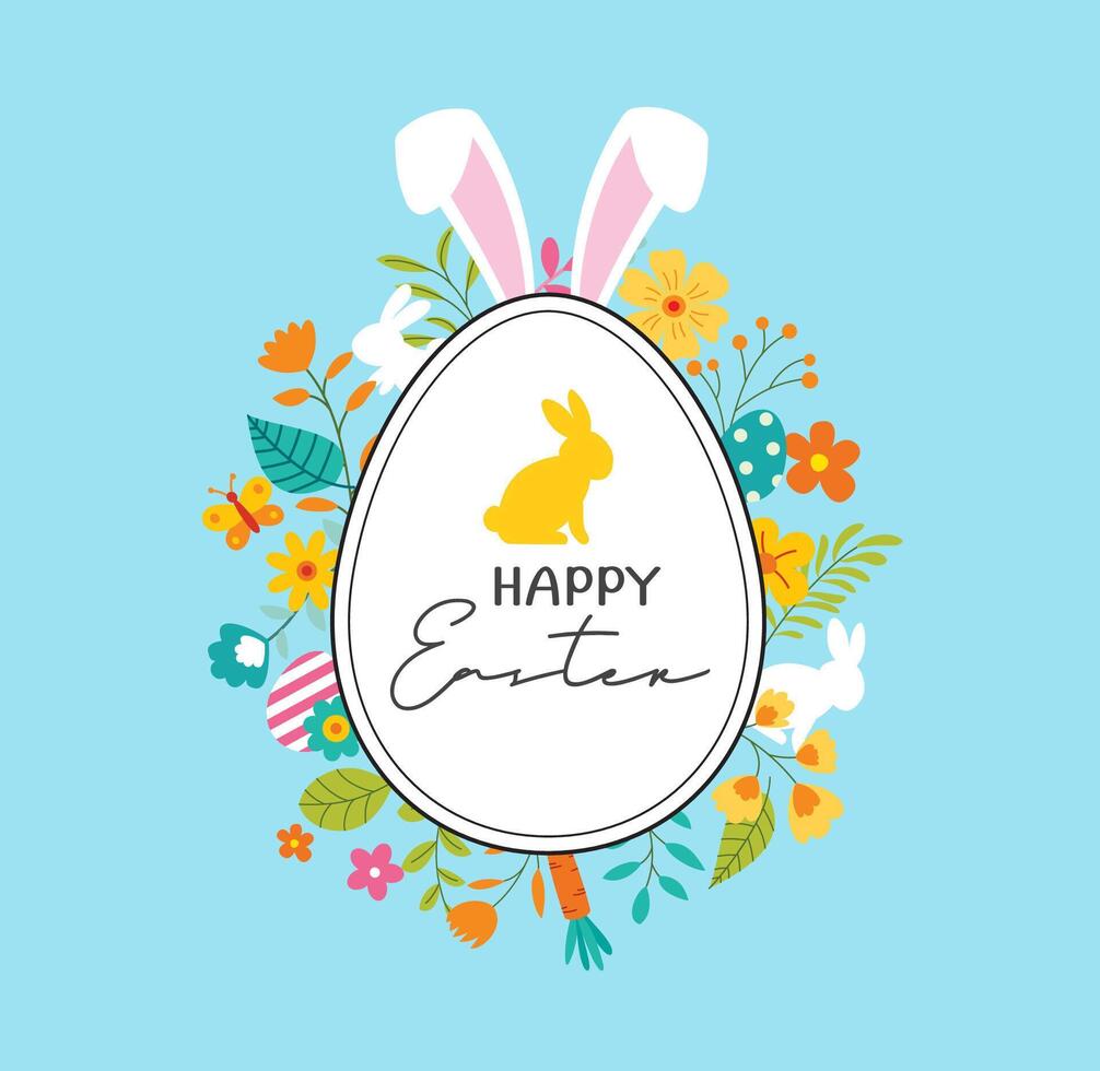 Happy easter egg greeting card background template.Can be used for cover, invitation, ad, wallpaper,flyers, posters, brochure. vector