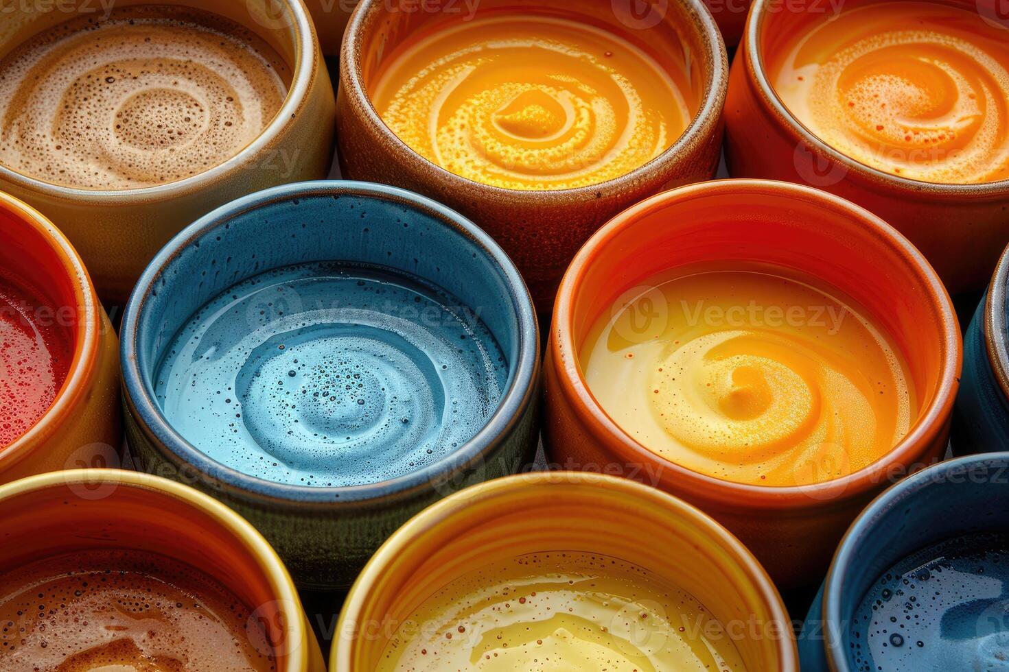 AI generated colorful patterned ceramic mug professional photography photo