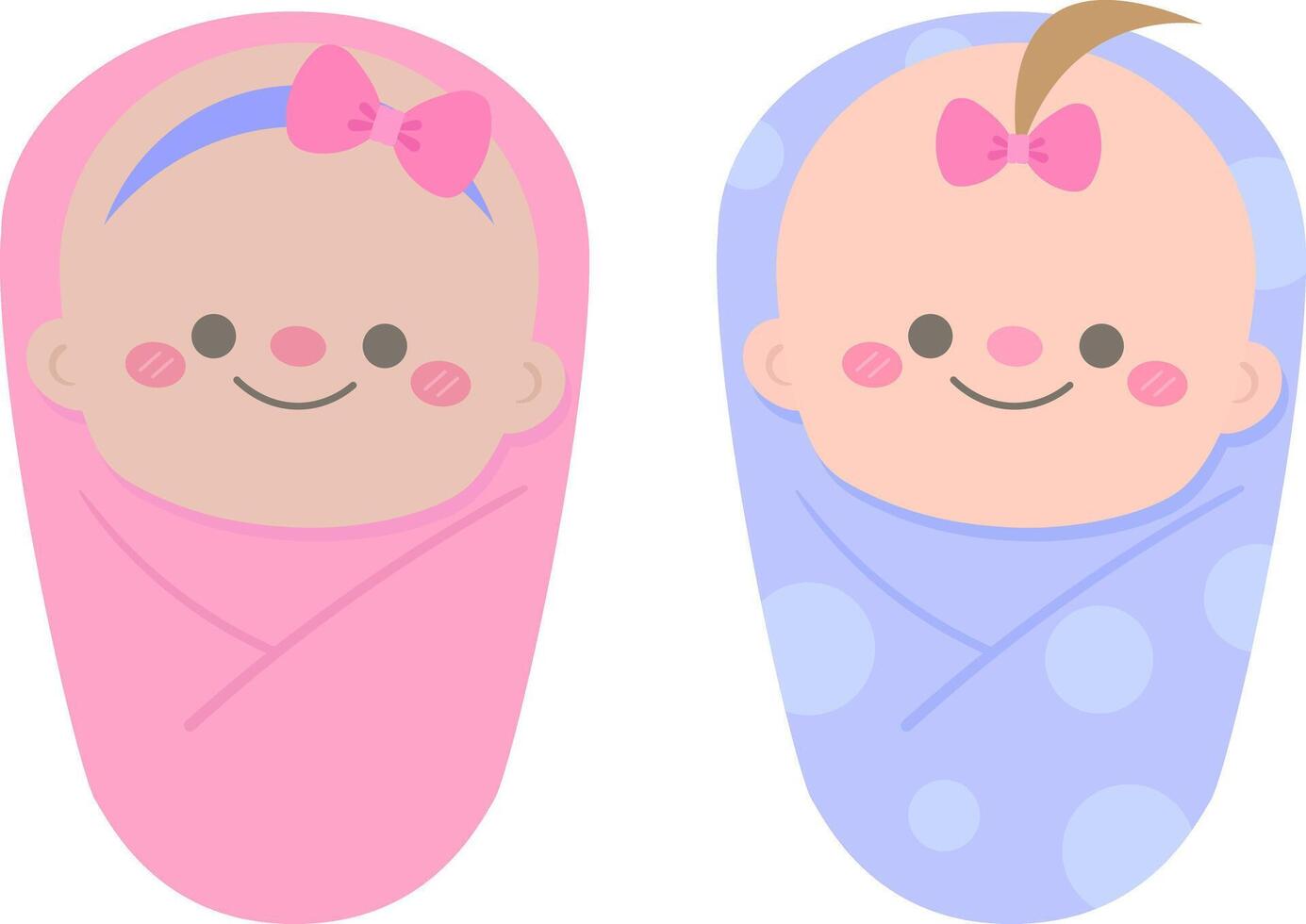 mothers day cartoon cute newborn infant baby girls vector illustration