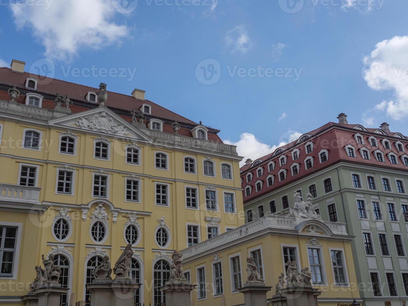 Dresden at the Elbe river in germany photo