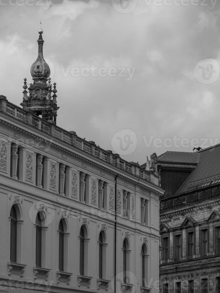 Dresden at the Elbe river in germany photo