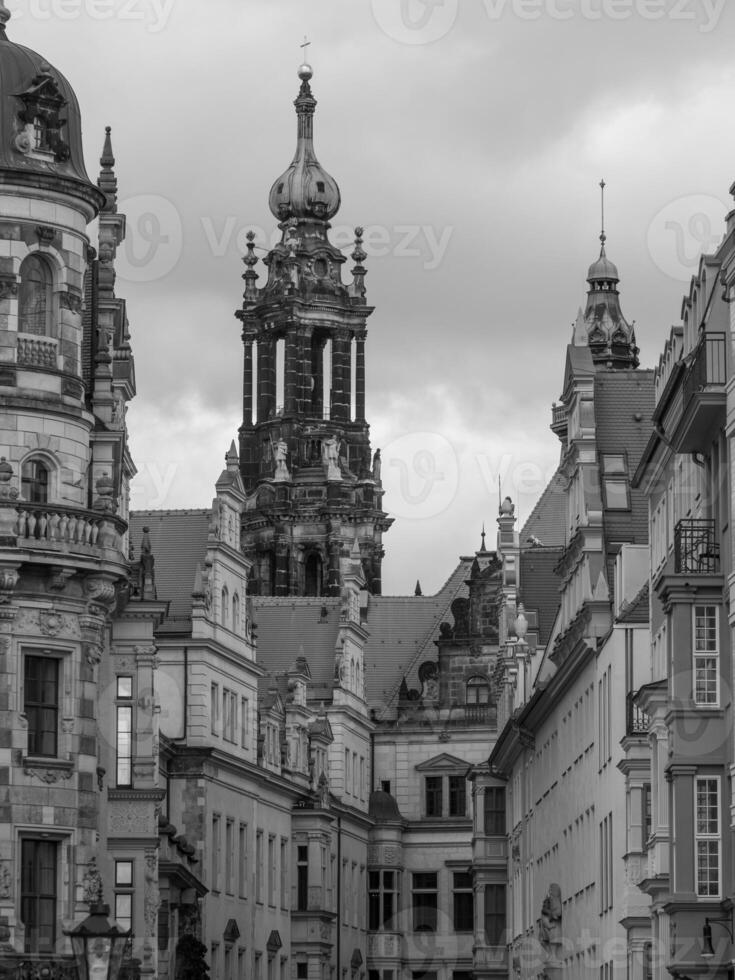 Dresden at the Elbe river in germany photo