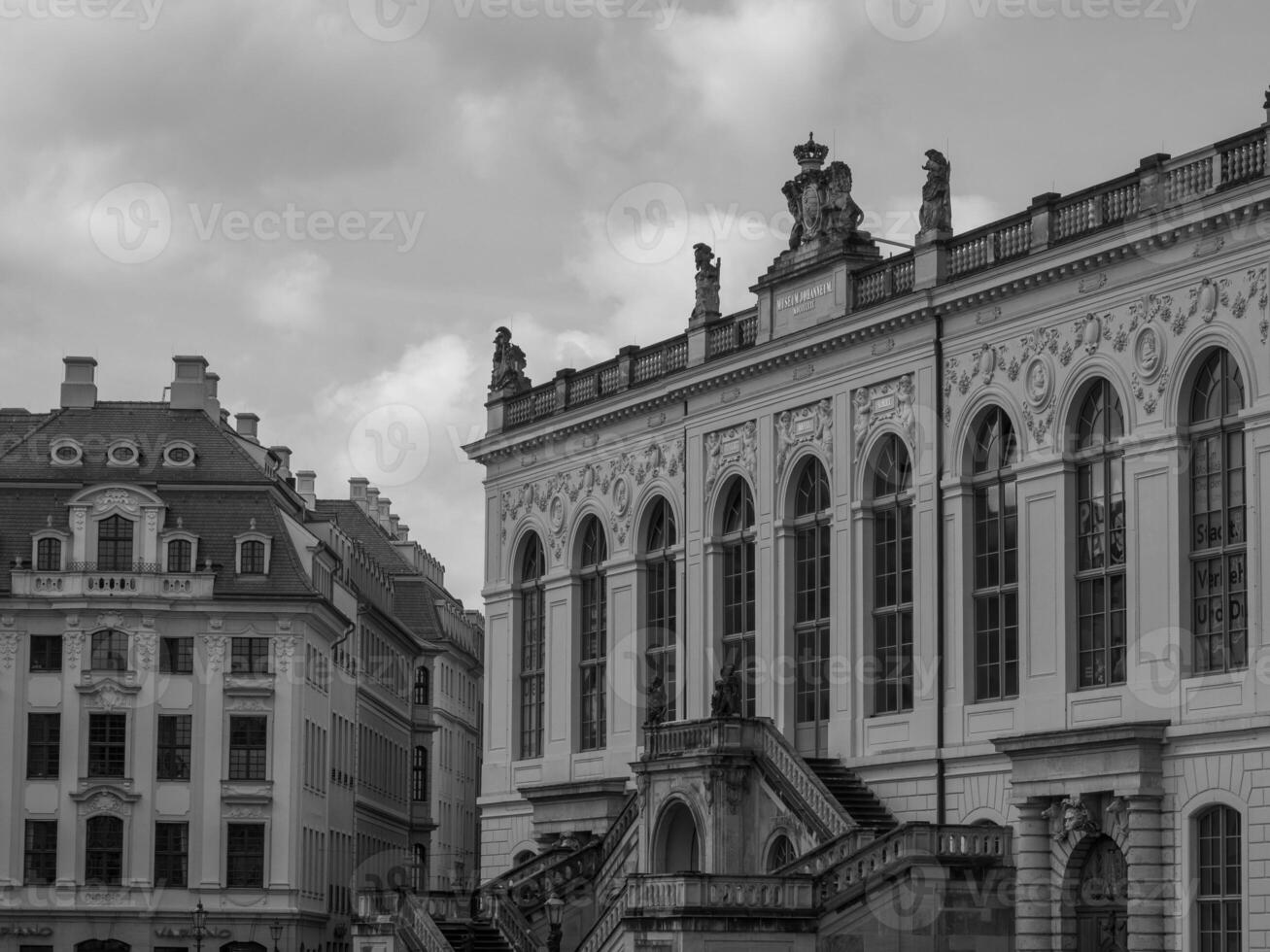 Dresden at the Elbe river in germany photo