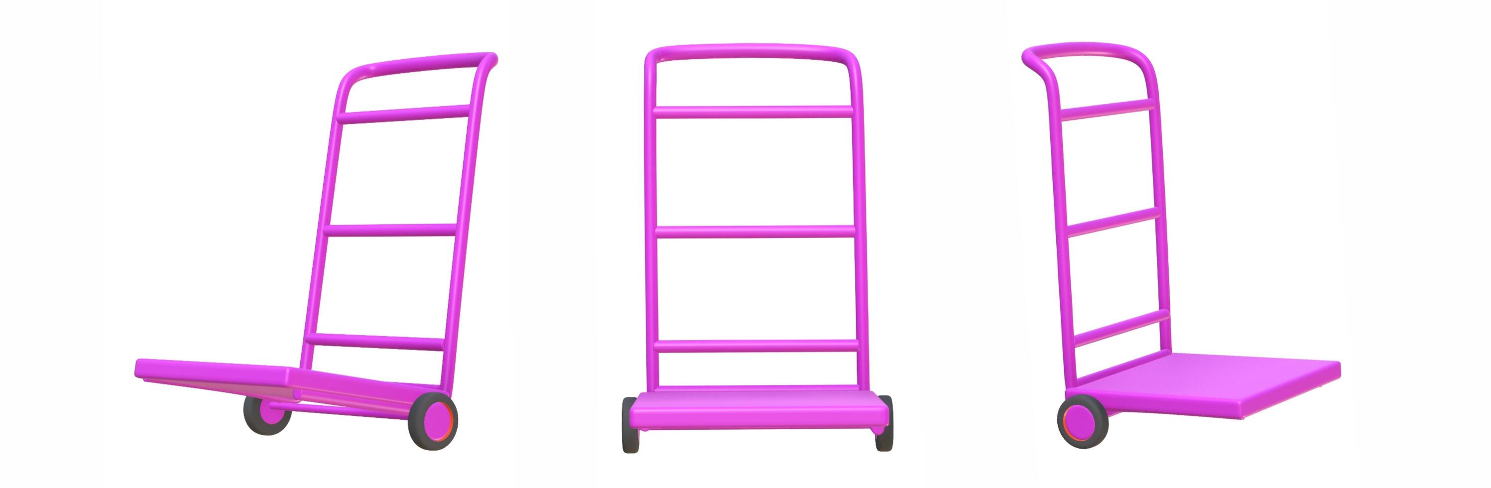 3d isolated empty hand truck collection set photo