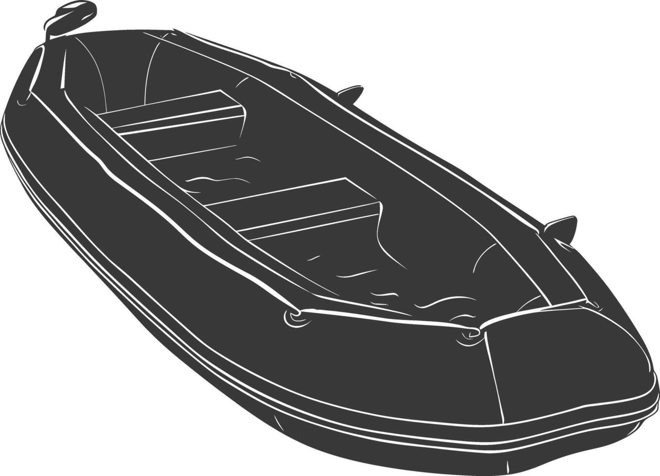 AI generated Silhouette a inflatable boat black color only vector