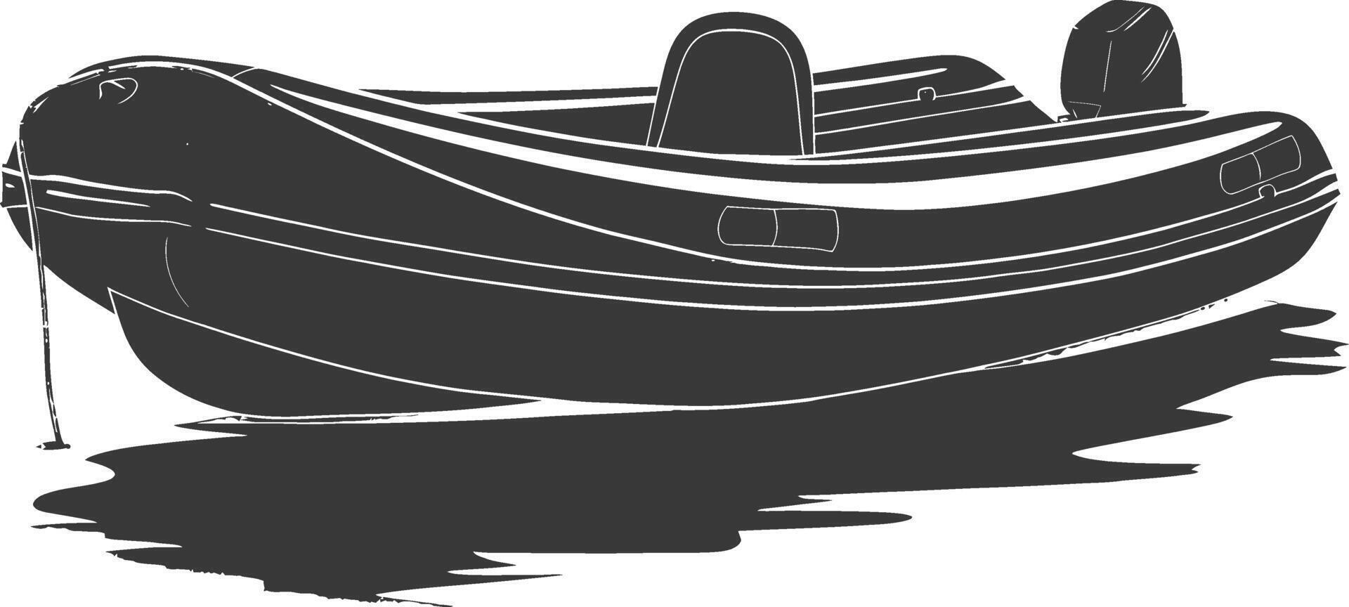 AI generated Silhouette a inflatable boat black color only vector