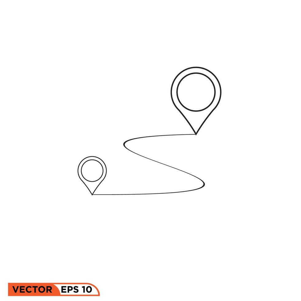 Mark location icon design vector graphic of template, sign and symbol