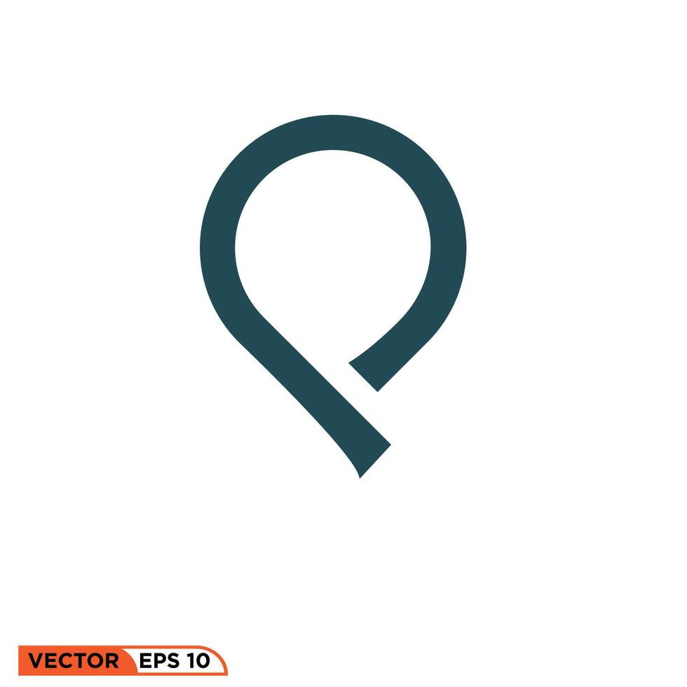Mark location icon design vector graphic of template, sign and symbol