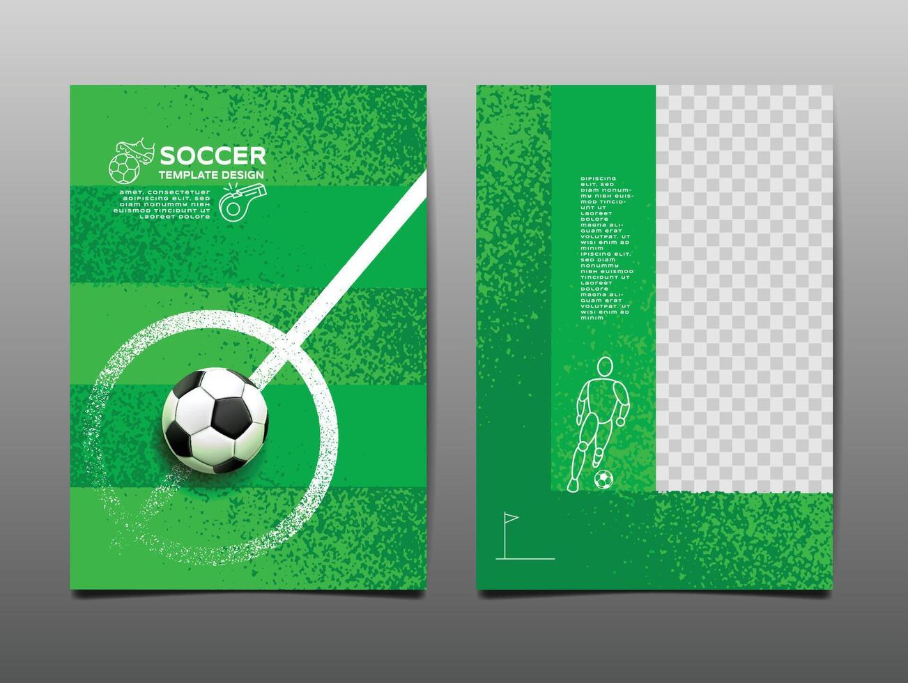 Soccer Template design , Football banner, Sport layout design, Green Theme, vector illustration , background