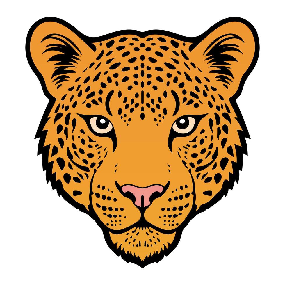 aislado de colores leopardo cabeza vector ilustración