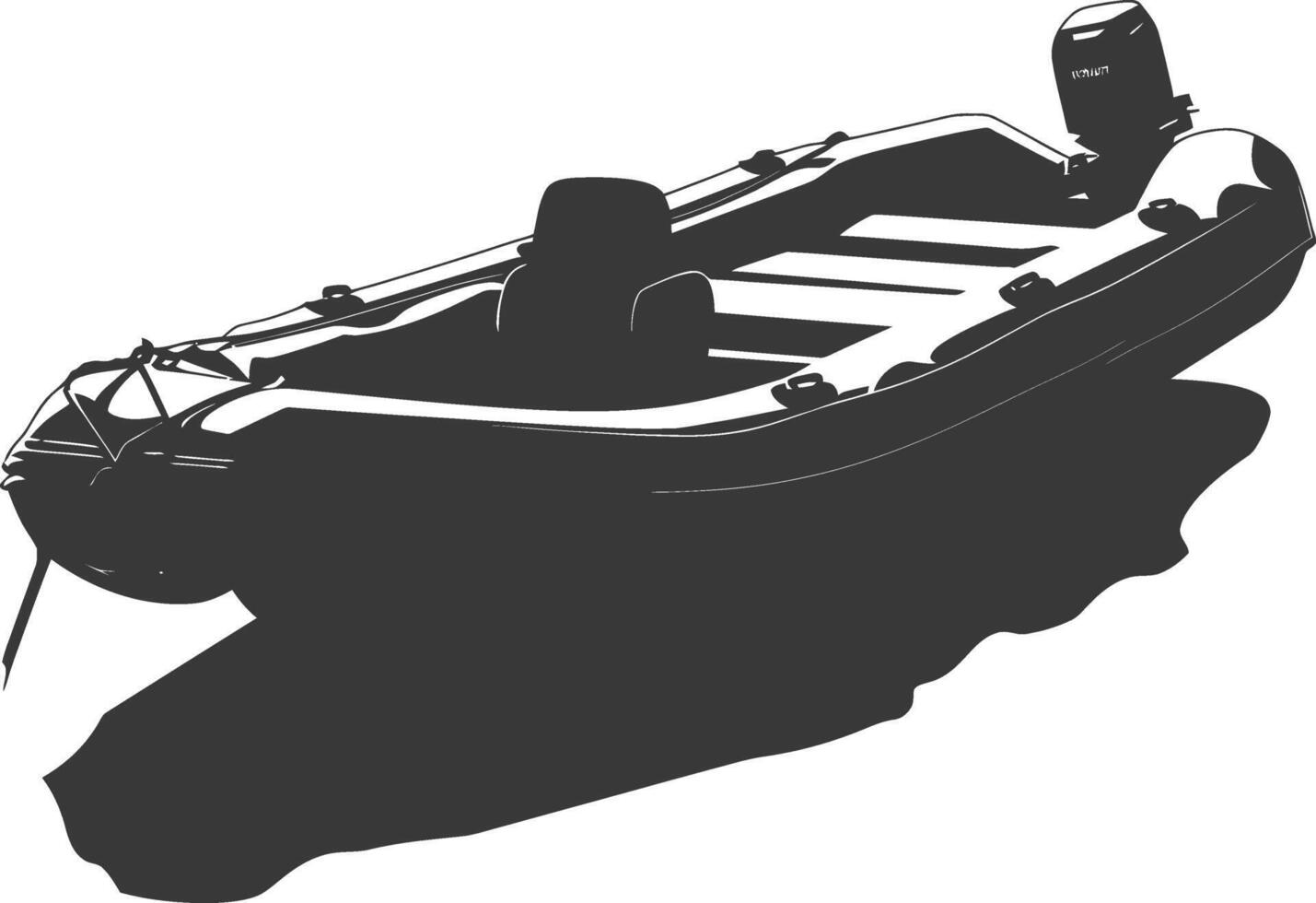 AI generated Silhouette a inflatable boat black color only vector