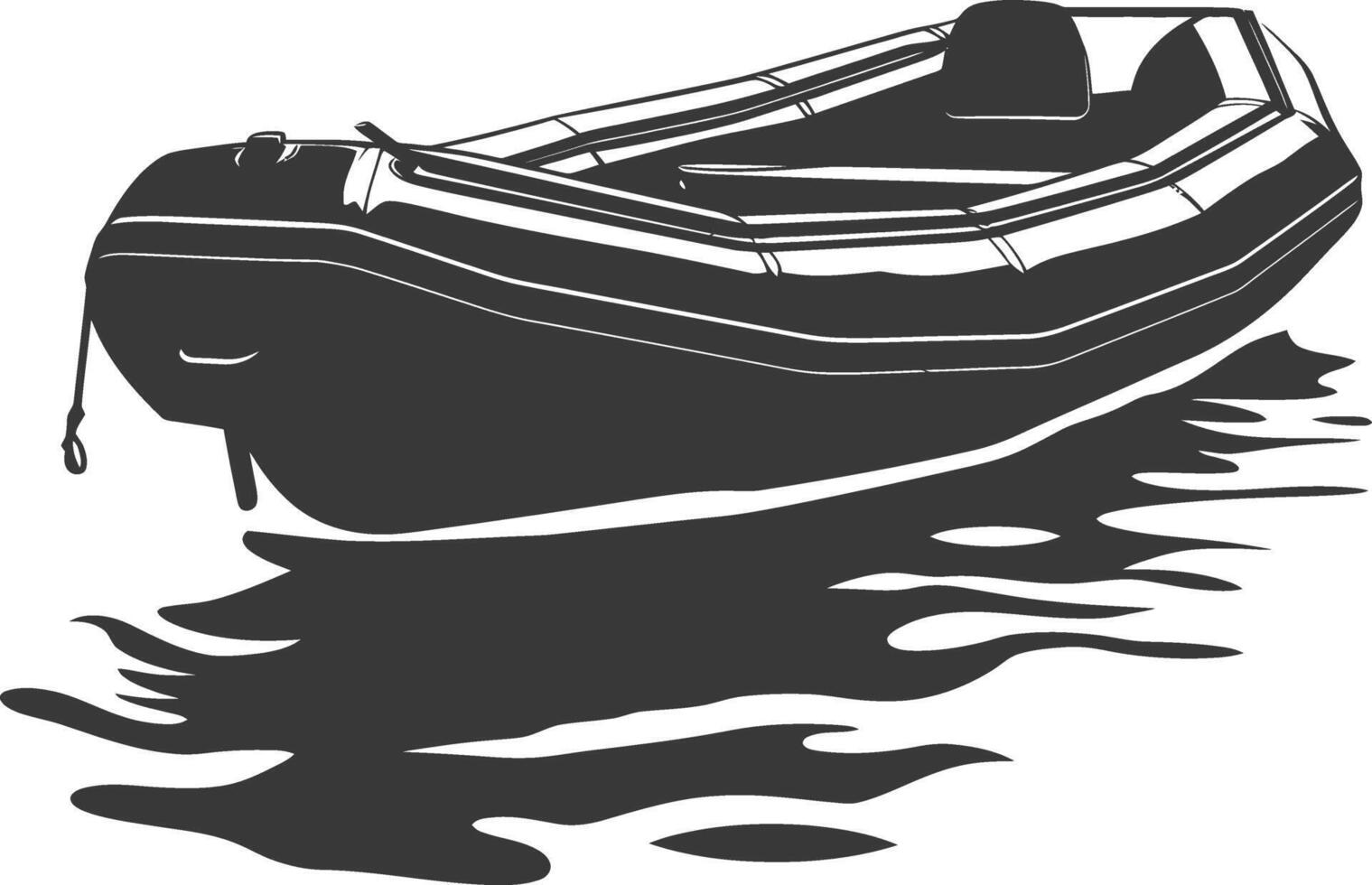 AI generated Silhouette a inflatable boat black color only vector