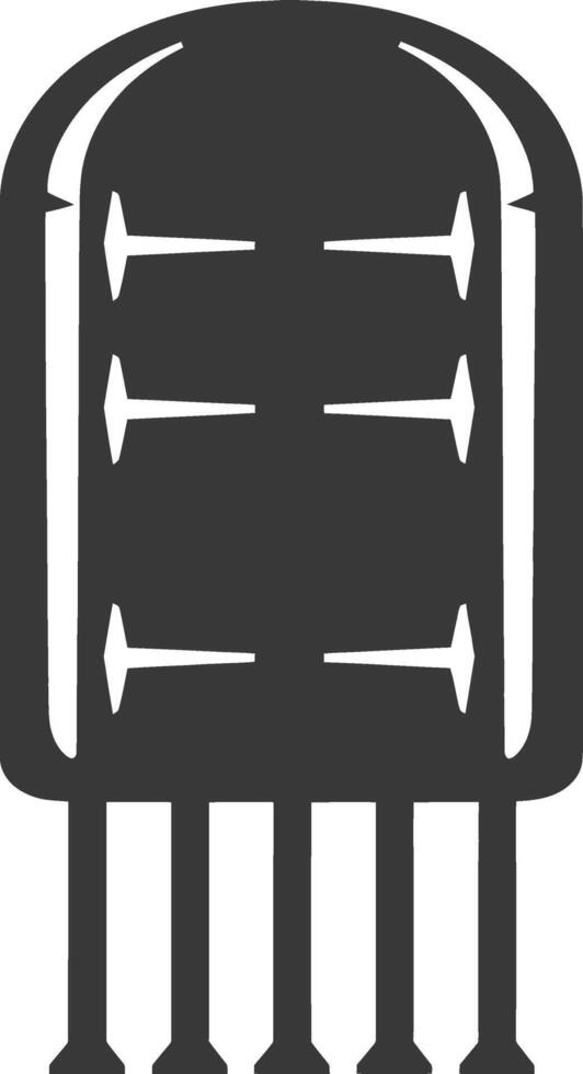 AI generated Silhouette capasitor single electronic component black color only vector