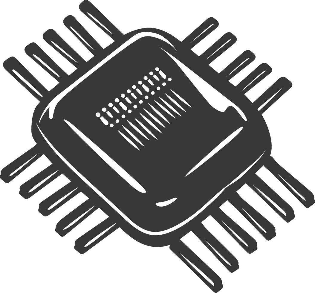 ai generado silueta capacitor soltero electrónico componente negro color solamente vector