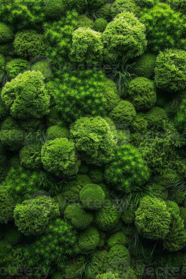 AI generated fluffy moss texture photo
