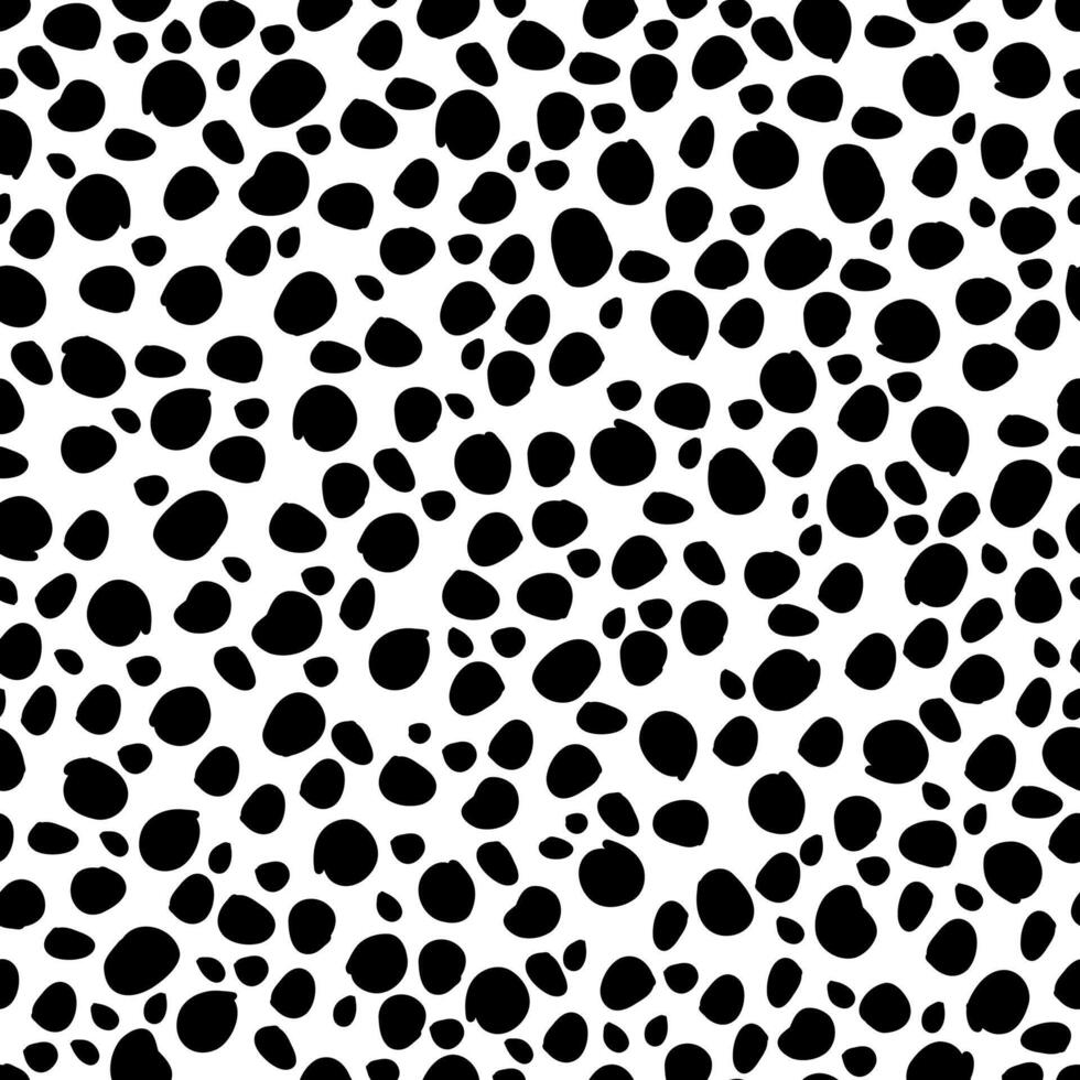 Organic dots vector seamless pattern. Pebble shaped elements repeated on white background. Creative art texture for printing on various surfaces or usage in graphic design projects.