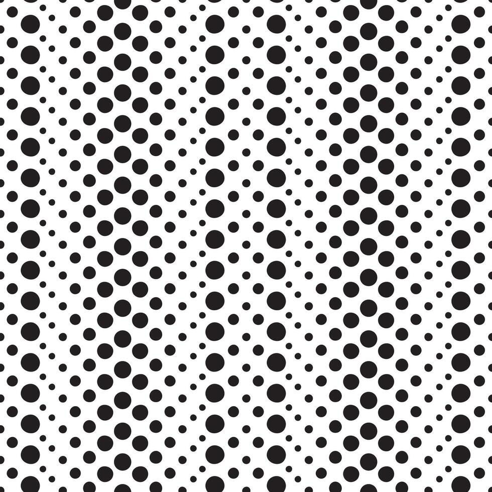 Smooth monochrome geometrical dot pattern. Irregular circles collection in black over white. Seamless surface design for printing or use in graphic design projects. vector