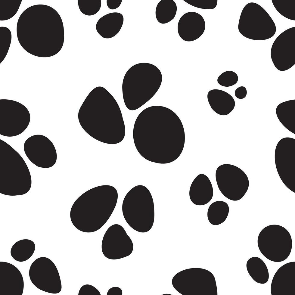 Pebble like black spots placed in seamless vector pattern. Groups of black stones repeated on white background. Minimal surface art for printing on various surfaces or use in graphic design projects.