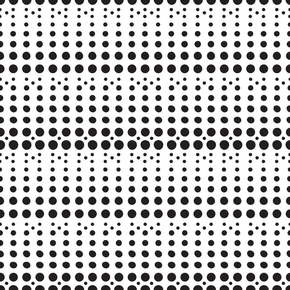 Size graduated dots in rows seamless pattern. Subtle monochrome geometric ornament for printing on different surfaces. vector