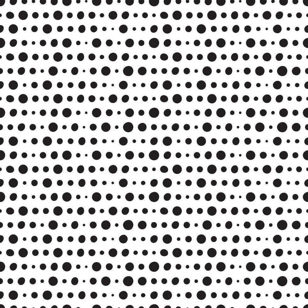 Black dots in lines on white background seamless pattern. Simple monochrome stock vector suitable for printing on different surfaces