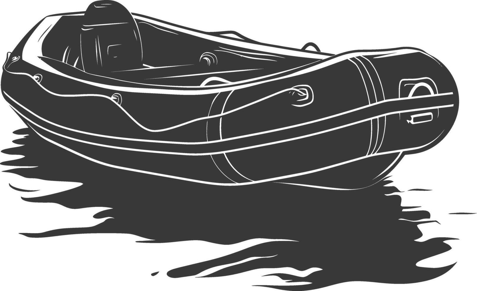 AI generated Silhouette a inflatable boat black color only vector