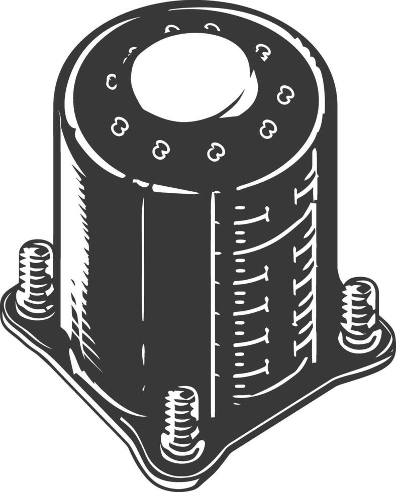 ai generado silueta capacitor soltero electrónico componente negro color solamente vector