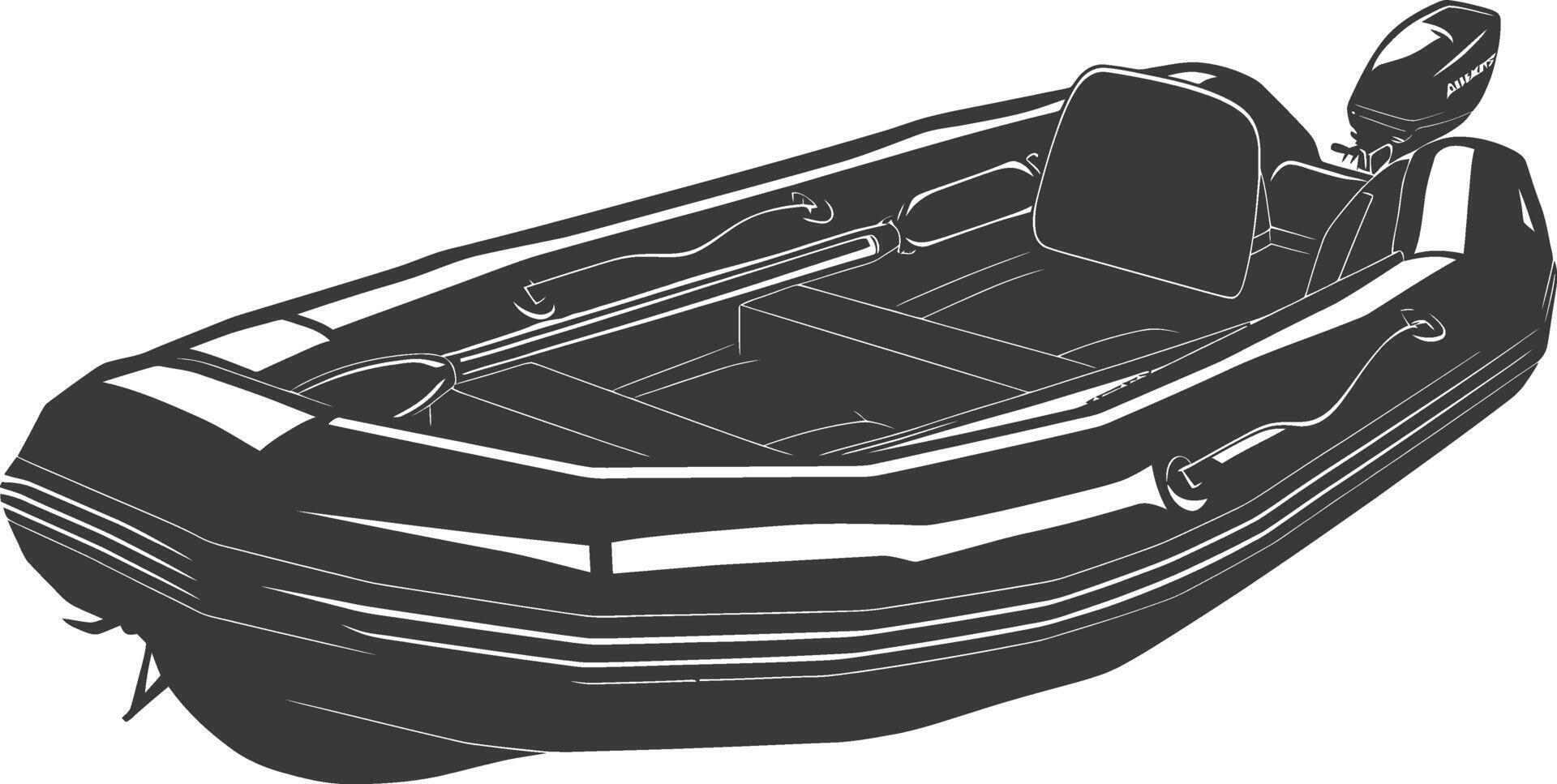 AI generated Silhouette a inflatable boat black color only vector