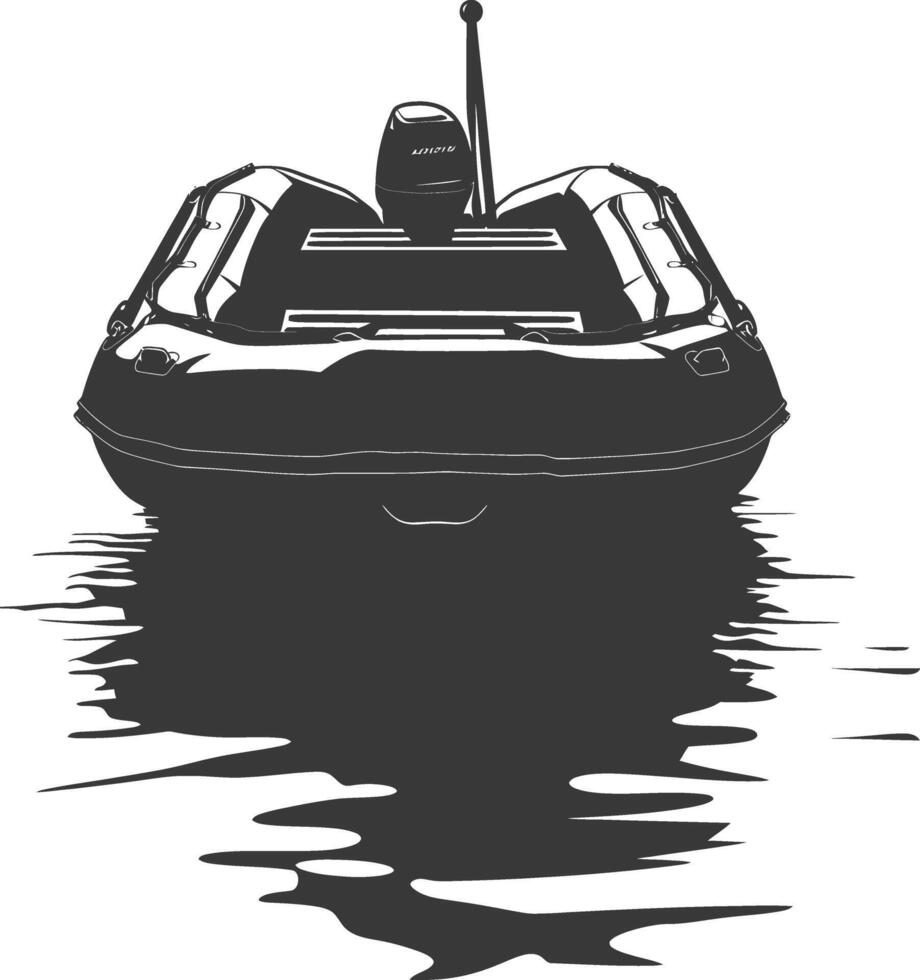 AI generated Silhouette a inflatable boat black color only vector