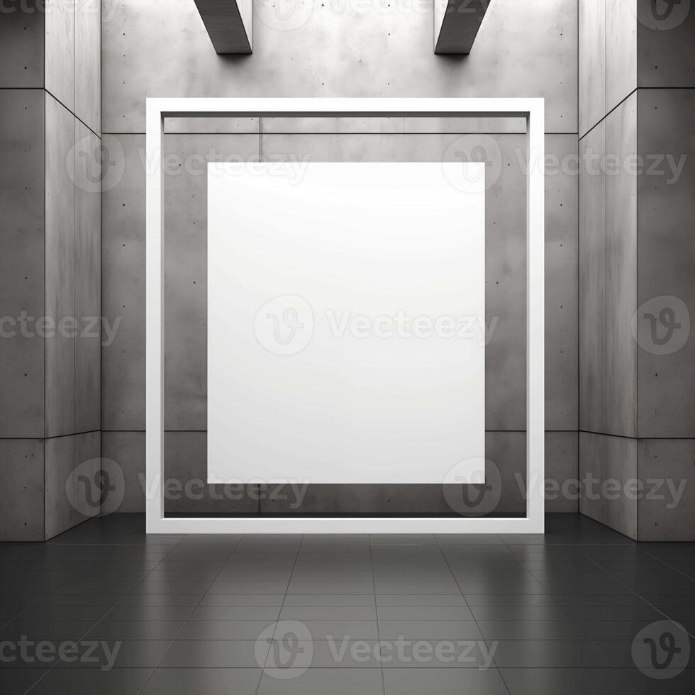 AI generated Square frame, mockup template, poster, blank for painting, canvas, empty space photo