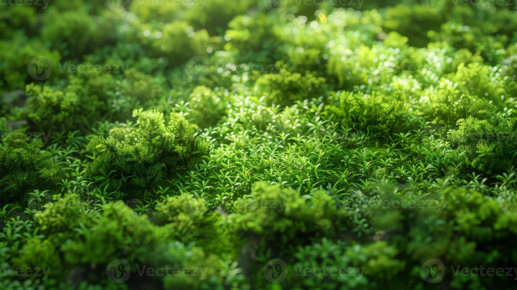 AI generated fluffy moss texture photo