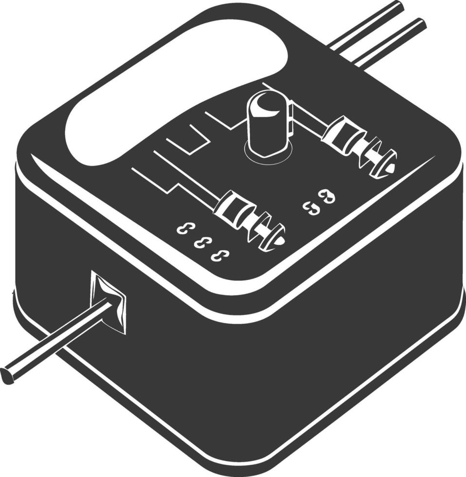 ai generado silueta capacitor soltero electrónico componente negro color solamente vector