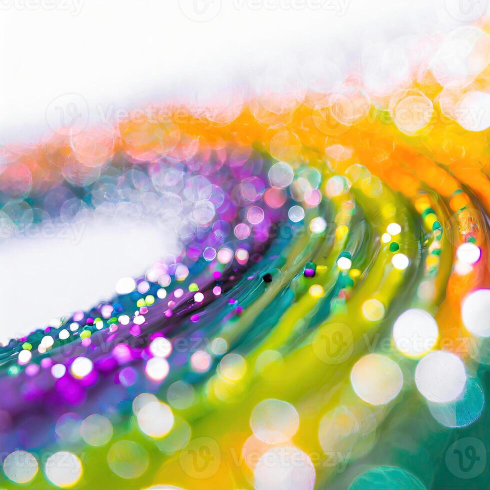 AI generated Abstract circle liquid motion flow explosion. Curved wave colorful pattern with paint drops, Generated AI photo