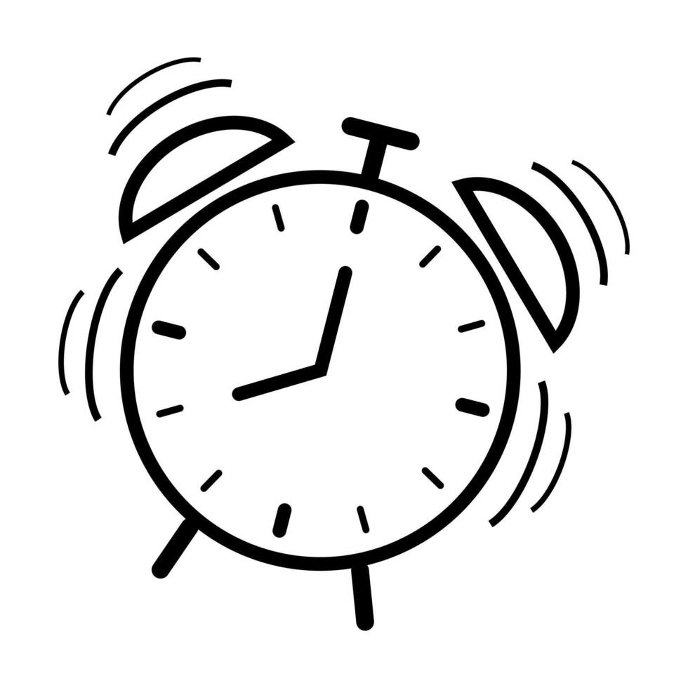 Alarm Clock icon flat style vector symbol wake up concept on white background for graphic design, Web site, UI.