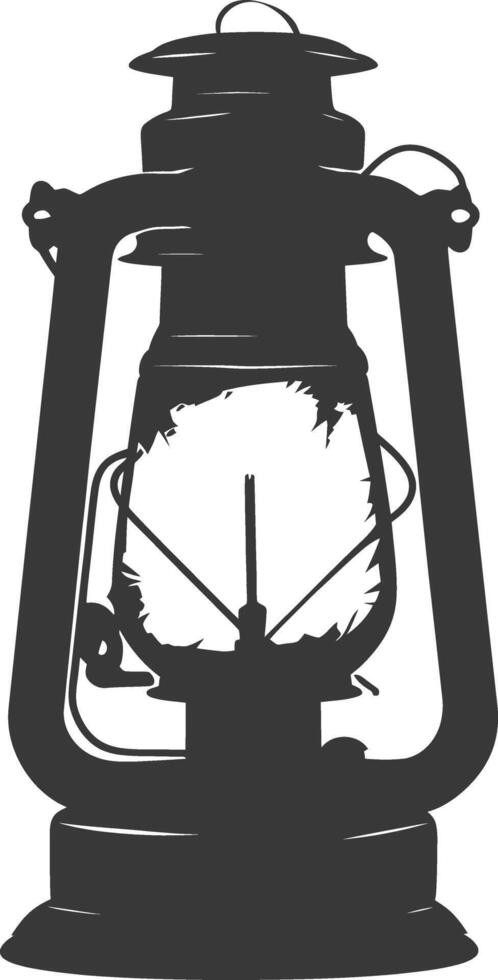 AI generated Silhouette old unique lantern black color only vector