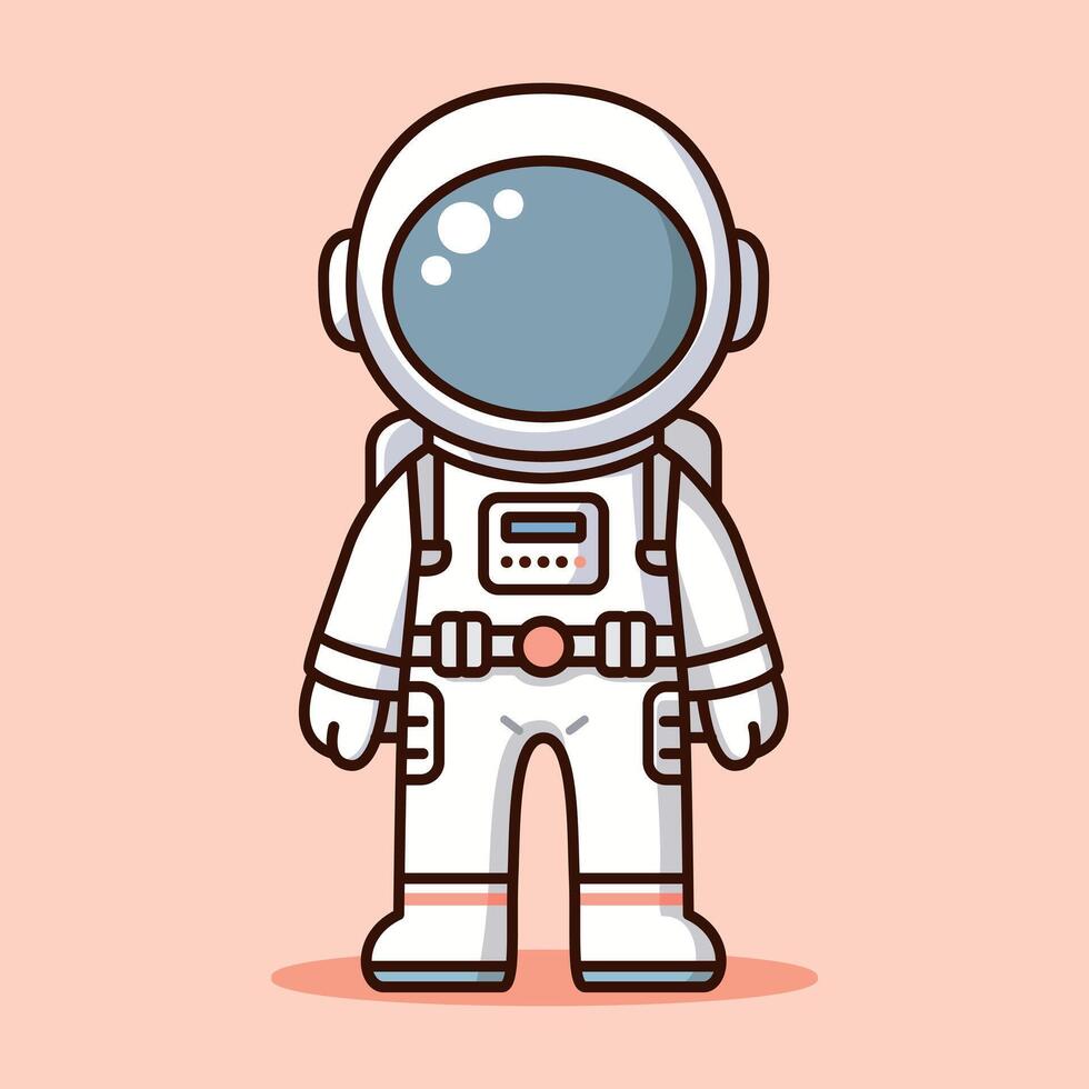Realistic astronaut cartoon vector illustration with isolated object and background