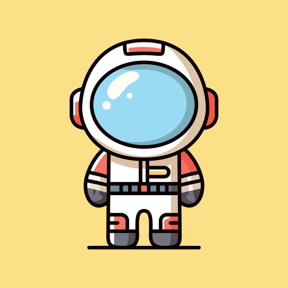 Cute modern technology astronaut cartoon isolated vector illustration