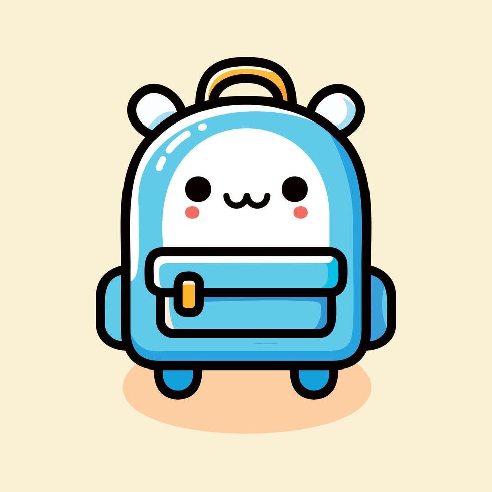 Vector cute illustration school backpack isolated cartoon