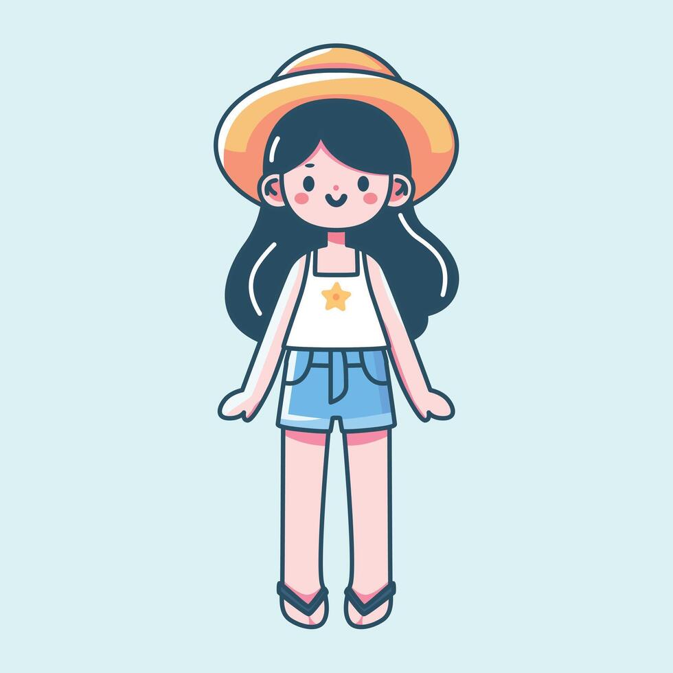 Cute flat vector illustration for summer season
