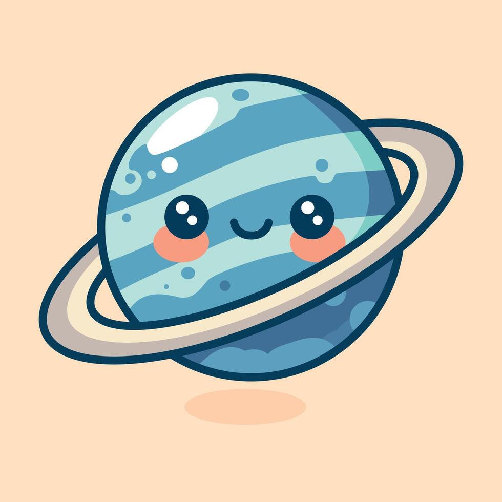 Cute planet space element cartoon vector illustration